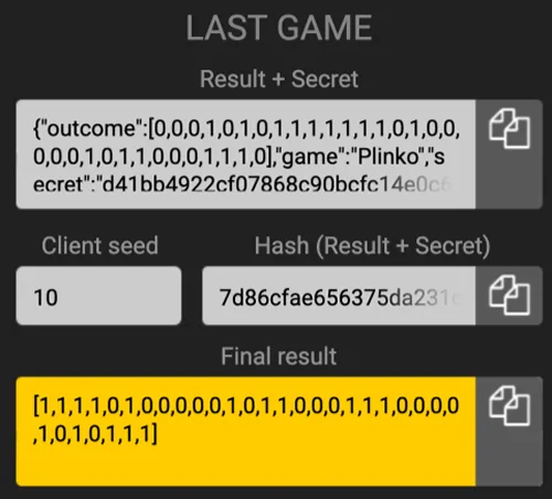 Result + Secret Client Seed Final Result
